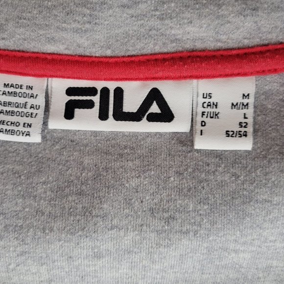 Fila Mens Fleece Sweatshirt Jacket Full Zip Adult Gray Size Small - Picture 3 of 3